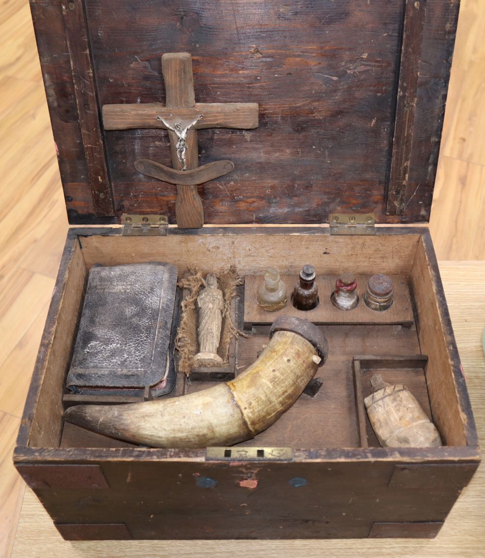 A pine cased exorcism and vampire slaying kit